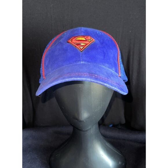 Superman Shield Logo Warner Bros DC Adjustable Strap Boy Youth Hat Cap - Picture 2 of 7